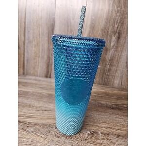 Starbucks Glacier Blue Ombre Gradient‎ Studded Tumbler Cold Cup 24 oz